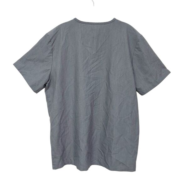 Figs Leon Three-Pocket Scrub Top Mens XL Gray Short Sleeve Utility Uniform Work - Picture 4 of 10